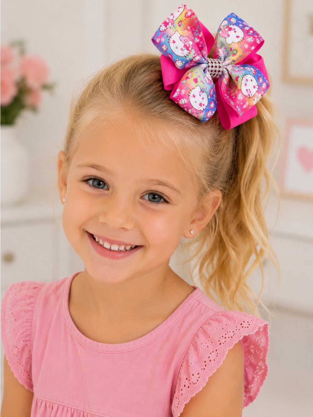 Hello Kitty Ribbon Hair Bows • 3 Pack - Picture 4 of 5